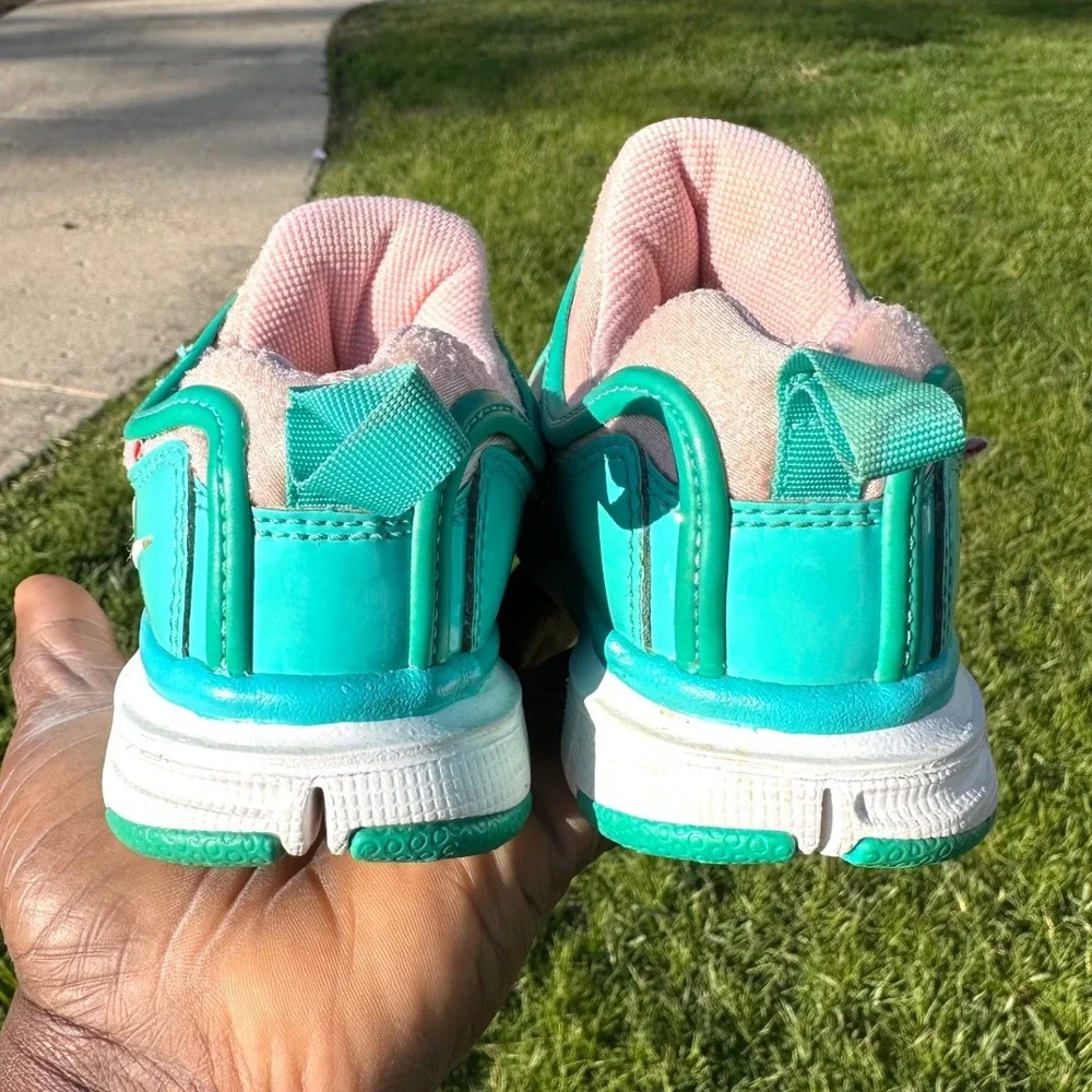 Nike Dynamo Free Kids‎ Slip On Sneakers Toddler Girl Size 11 Teal And Pink